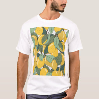 Camiseta Patrón tropical con lémones amarillos.