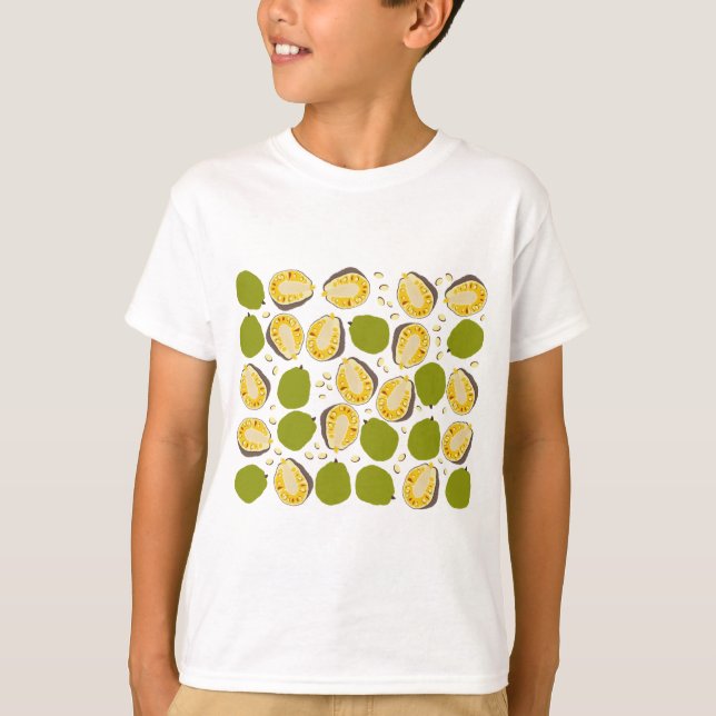 Camiseta Patrón Tropical de Jackfruit de verano - Fruta exó (Anverso)