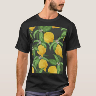 Camiseta Patrón tropical de limón vintage
