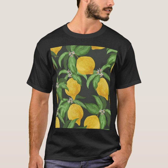 Camiseta Patrón tropical de limón vintage (Anverso)