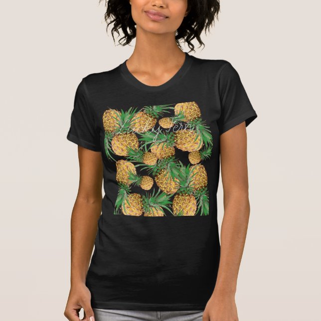 Camiseta Patrón Tropical de Piña Deliciosa (Anverso)