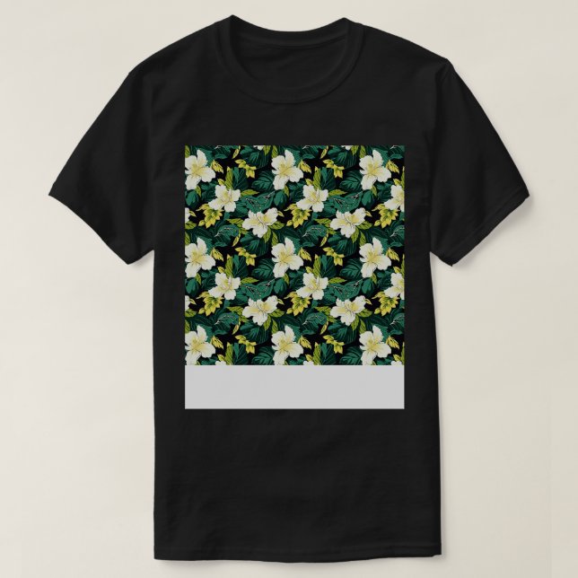 Camiseta Patrón tropical sin foco Hawai Hibiscus Monste (Diseño del anverso)