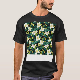 Camiseta Patrón tropical sin foco Hawai Hibiscus Monste