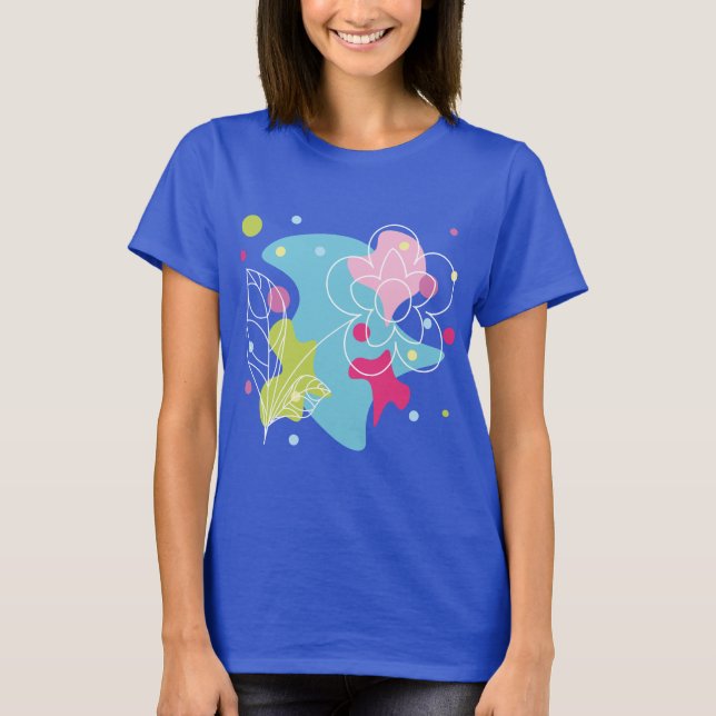 Camiseta Patrón vectorial de moda de una flor de verano en  (Anverso)