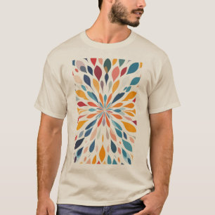 Camiseta Patrón Vibrante de Floral Abstracto en Explosión