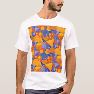 Camiseta Patrón violeta de Naranja geométrico divertido