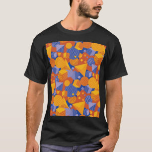 Camiseta Patrón violeta de Naranja geométrico divertido