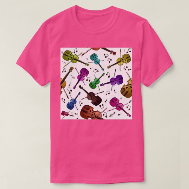 Camiseta Patrón violiniano colorido sin foco (Diseño del anverso)
