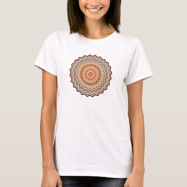 Camiseta Patrón Zigzag de Mandala (Anverso)