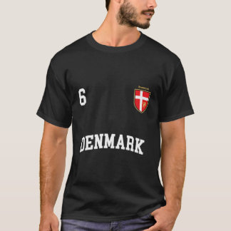 Camiseta Patrona de fútbol de Dinamarca No 6 Equipo de Band