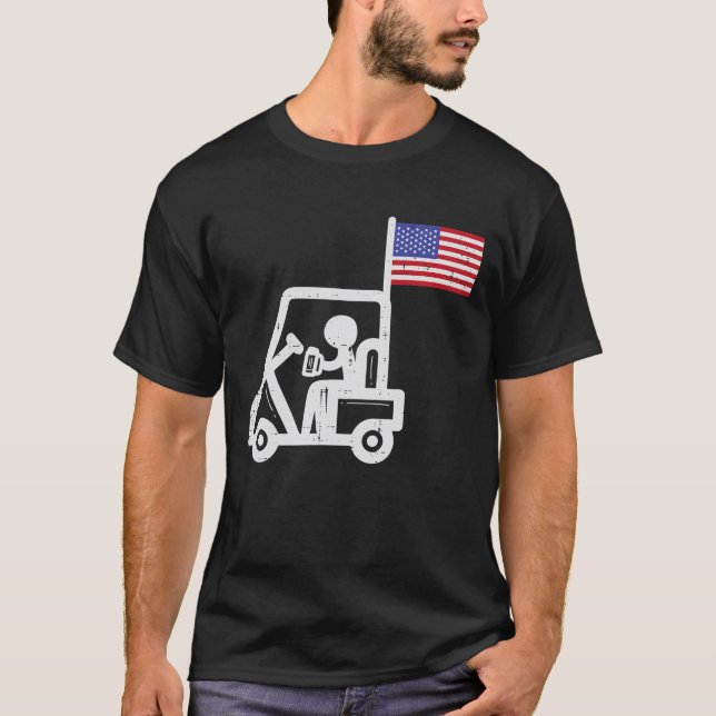 Camiseta Patronato de Golf Patriótico Bandera Americana Dri (Anverso)