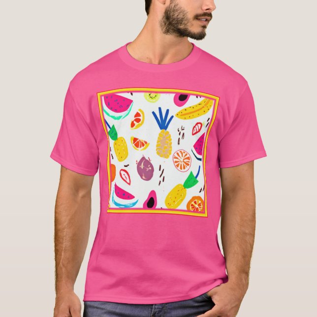 Camiseta Patrones básicos de frutas tropicales Art. (Anverso)