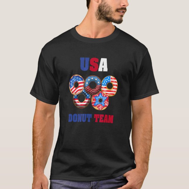 Camiseta Patrones De Bandera Del Equipo De Donut De Estados (Anverso)