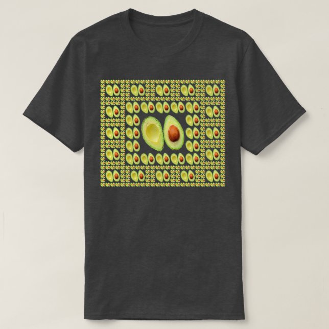 Camiseta Patrones de forma geométrica de aguacates y su poz (Diseño del anverso)