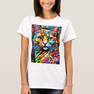 Camiseta Patrones de gato 708 multicolor