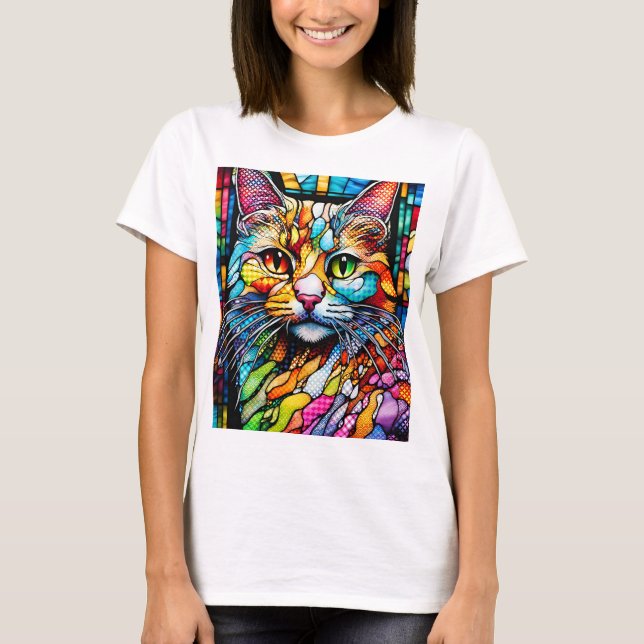 Camiseta Patrones de gato 708 multicolor (Anverso)