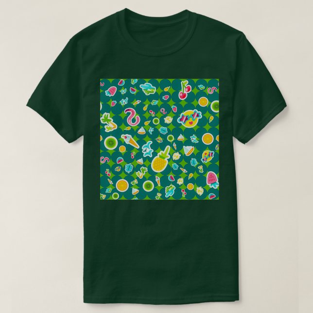 Camiseta patrones de naturaleza de patrones de verano tropi (Diseño del anverso)