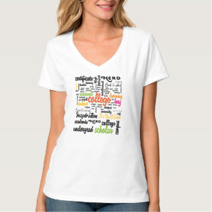 Camiseta Patrones de nube de Word de educación superior