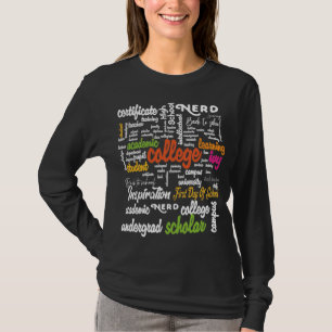 Camiseta Patrones de nube de Word de educación superior