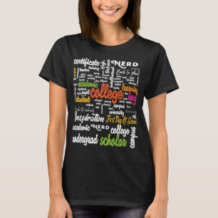 Camiseta Patrones de nube de Word de educación superior