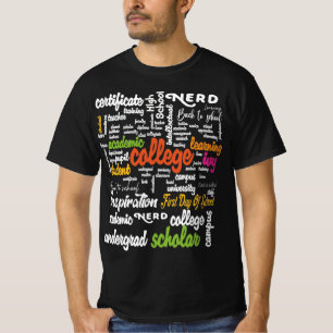 Camiseta Patrones de nube de Word de educación superior
