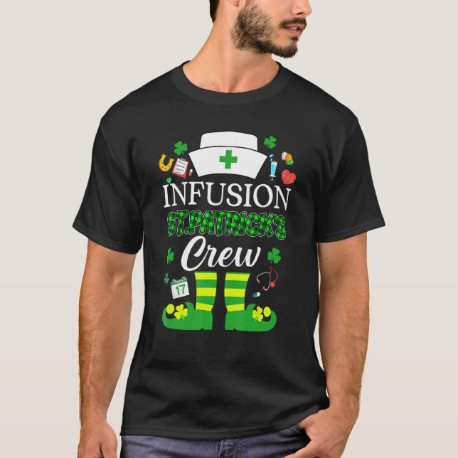 Camiseta Patrones de perfusión Equipo de enfermería St Patr (Anverso)