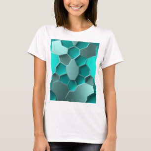 Camiseta patrones en tonos degradados de verde azulado