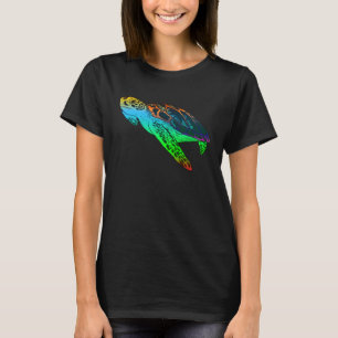 Camiseta Patrones geométricos coloridos Tortugas marinas Re