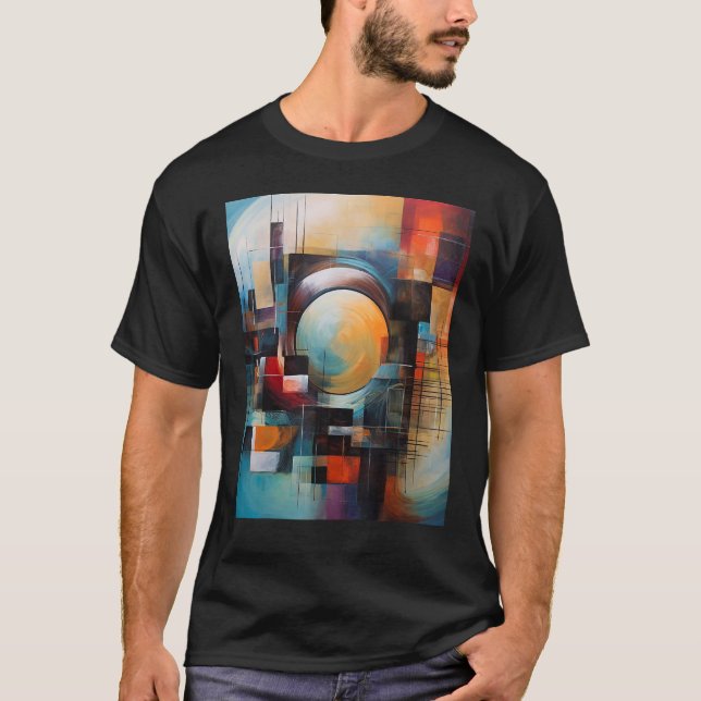 Camiseta Patrones geométricos mínimos en un aceite abstract (Anverso)