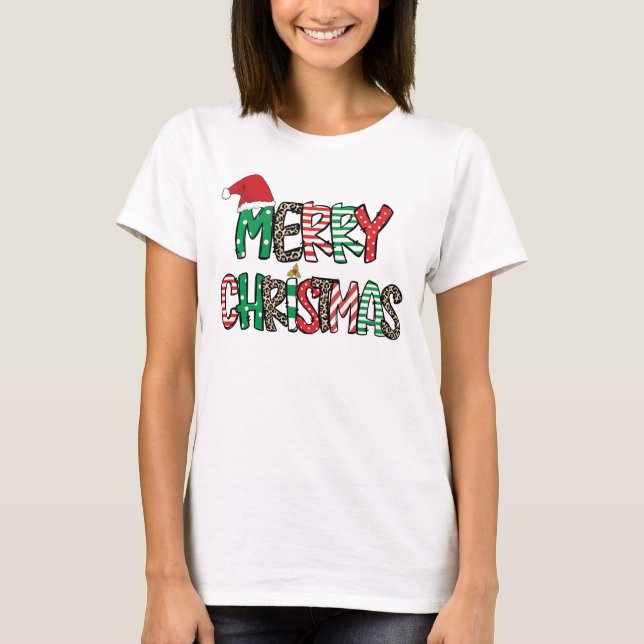 Camiseta Patrones navideños (Anverso)