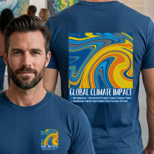 Camiseta Patrones Oceánicos y Climáticos en Arte de Mármol