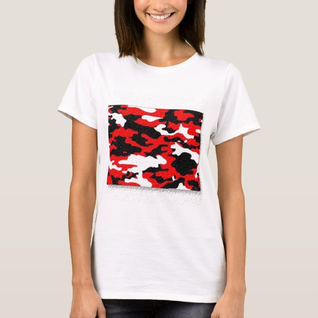 Camiseta Patrones rojos de camuflaje (Anverso)
