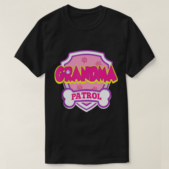 Camiseta Patrulla de Abuela Perro Divertido regalo Fiesta d (Diseño del anverso)