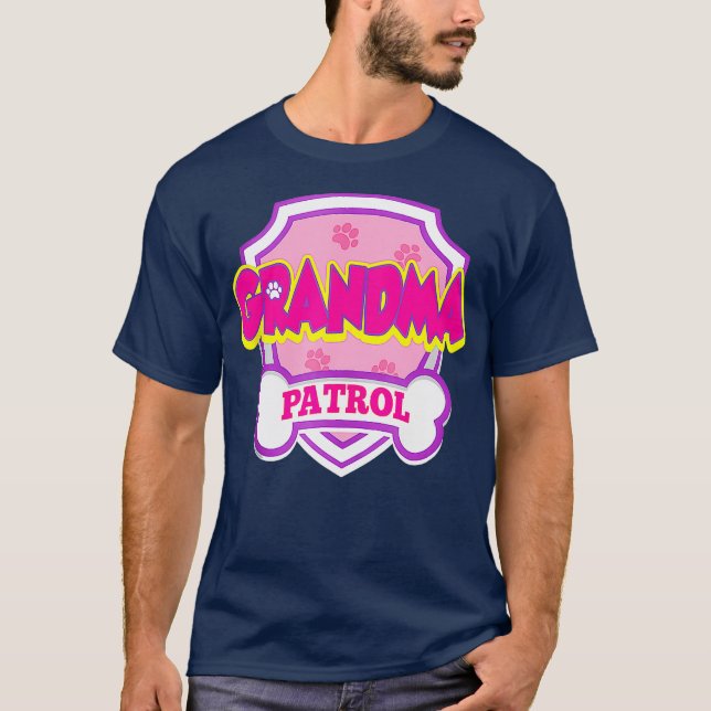 Camiseta Patrulla de las Abuelas Perro Divertido Día del An (Anverso)