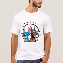Camiseta Patrulla de playa: Doberman & Stich de servicio!