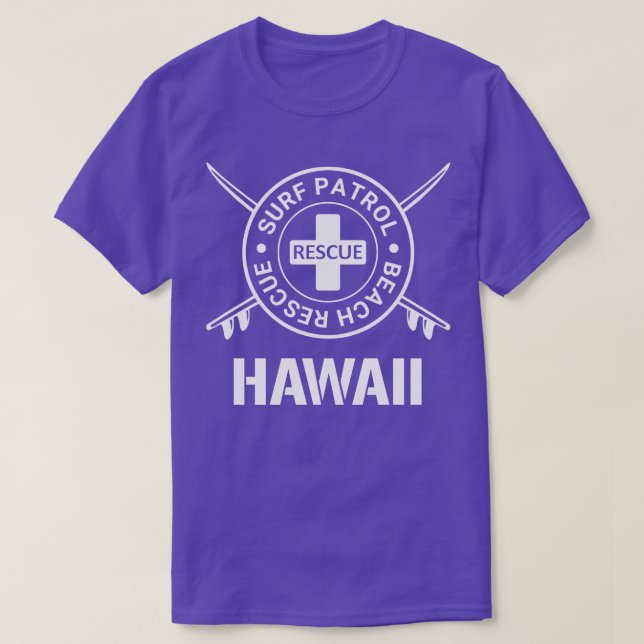 Camiseta Patrulla de Surf de Hawaii y rescate de playa (Diseño del anverso)