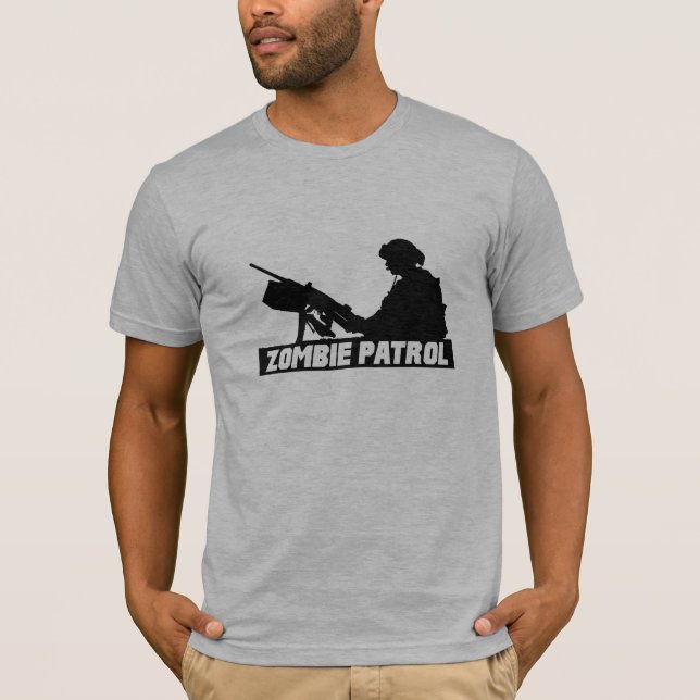 Camiseta Patrulla del zombi - en el arma (Anverso)