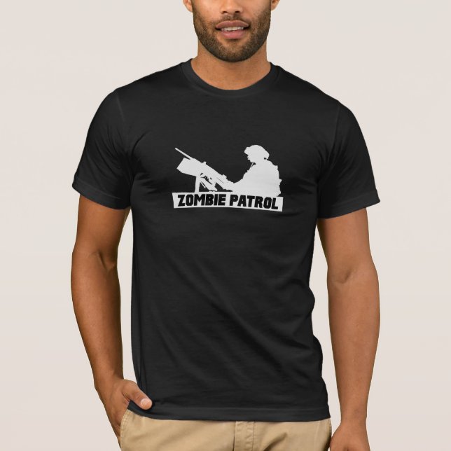 Camiseta Patrulla del zombi - en el arma (Anverso)