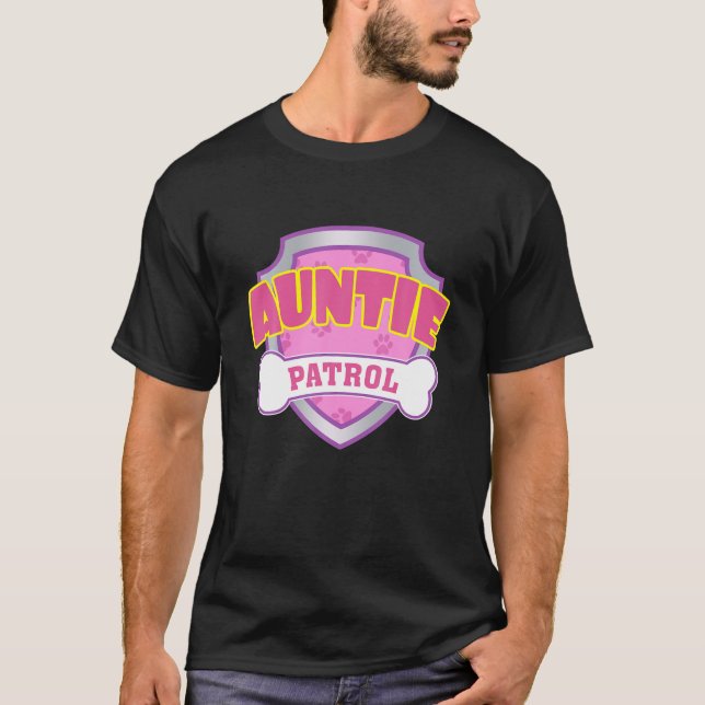 Camiseta Patrulla divertida de tías - Perro Mamá, Papá Para (Anverso)