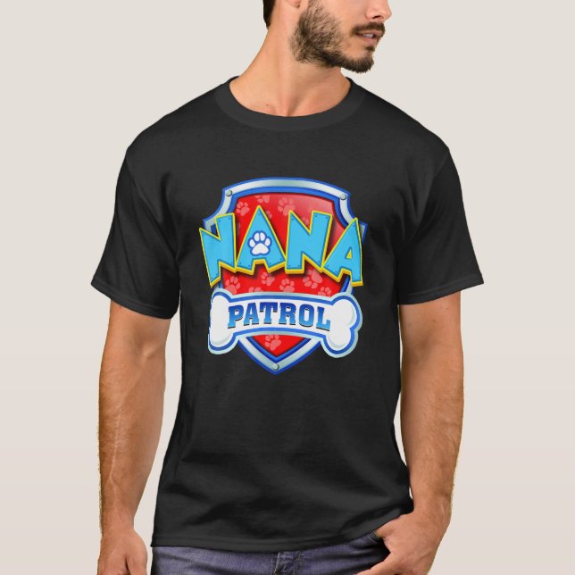 Camiseta Patrulla Nana Graciosa - Perro Mamá, Papá Para Hom (Anverso)