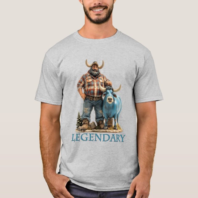 Camiseta Paul Bunyan Babe, el legendario leñador azul (Anverso)