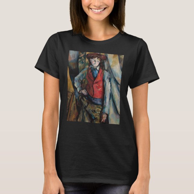 Camiseta Paul Cezanne - Niño en el chaleco rojo (Anverso)