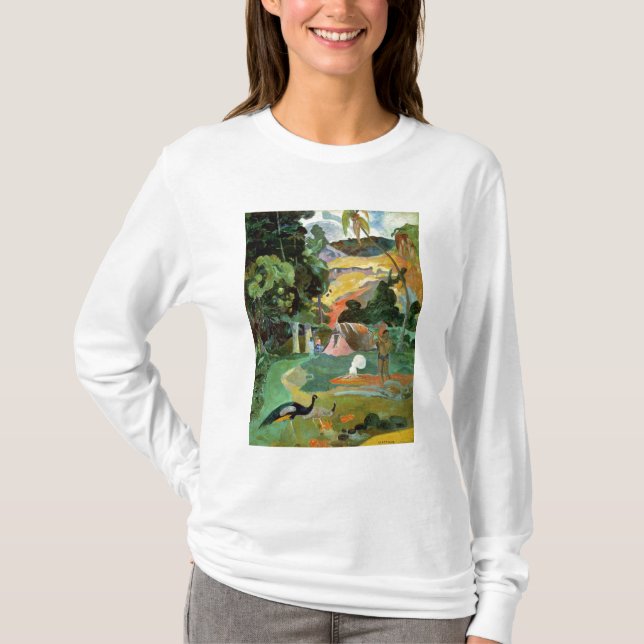 Camiseta Paul Gauguin| Matamoe o, Paisaje con pavos reales (Anverso)