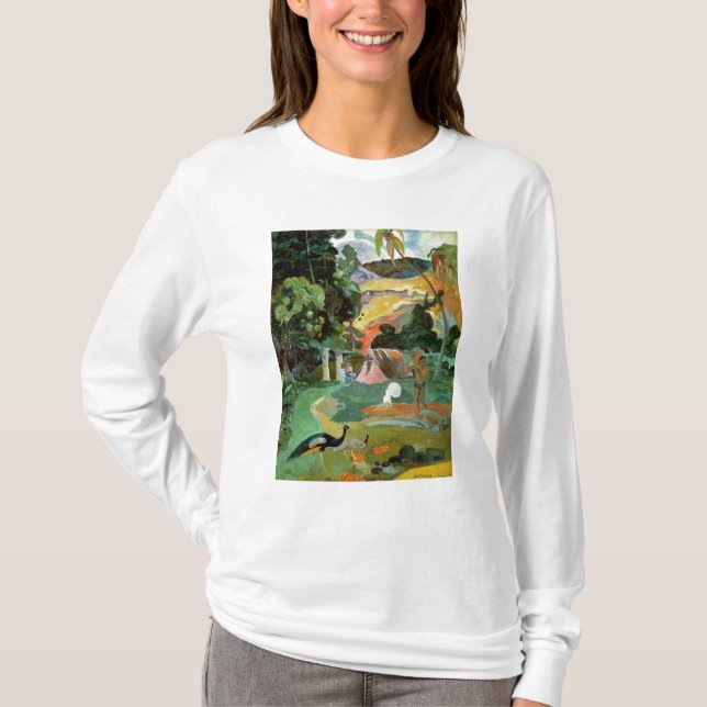Camiseta Paul Gauguin| Matamoe o, Paisaje con pavos reales (Anverso)