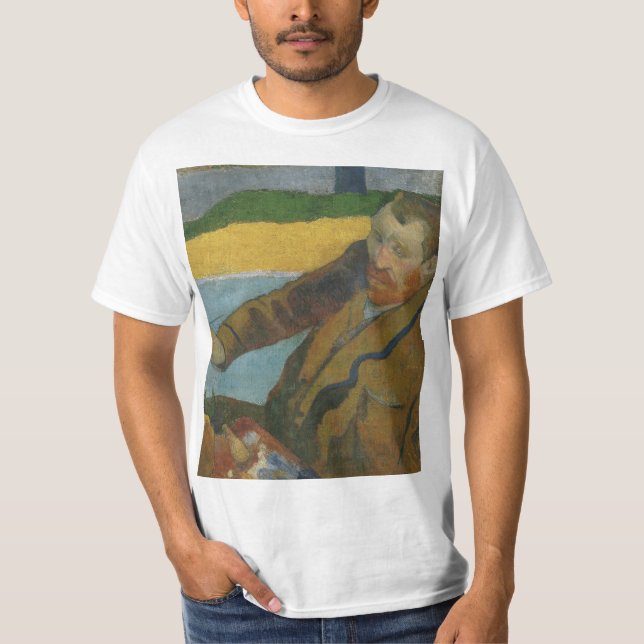 Camiseta Paul Gauguin Vincent van Gogh pintando girasoles (Anverso)