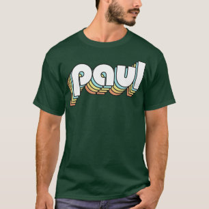Camiseta Paul Retro Typografía del arcoiris Estilo desvanec