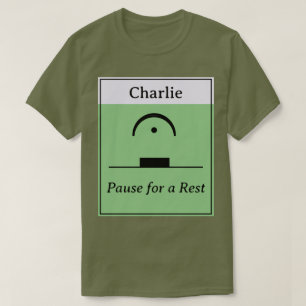 Camiseta Pausa personalizada Rest Humor musical Verde