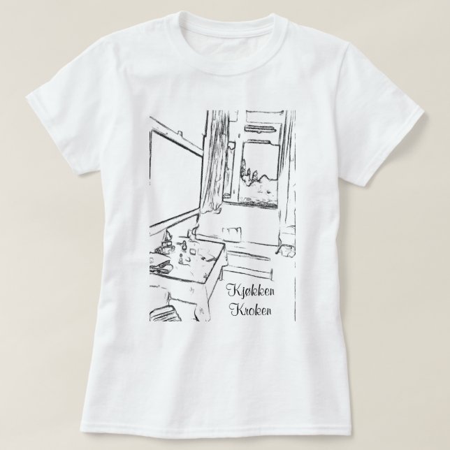 Camiseta Pausa rommet med teksten kjøkken kroken (Diseño del anverso)