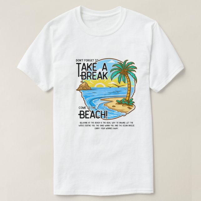 Camiseta Pausa Tropical Beach - Relajante Tee de Vibes Vaca (Diseño del anverso)