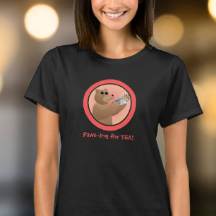 Camiseta Pausar para el Té Oso Lindo Té Mañana Juego de Pal